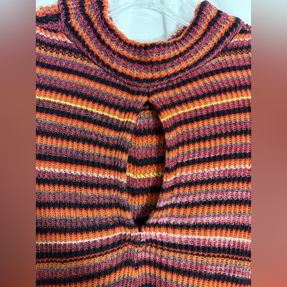 Free People “Ziggy” Striped Chevron Mini BodyCon Sweater Dress Size Small - Picture 9 of 12